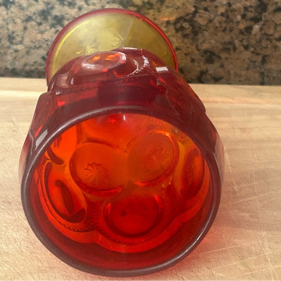 Red orange goblet glass vintage - Picture 3 of 11
